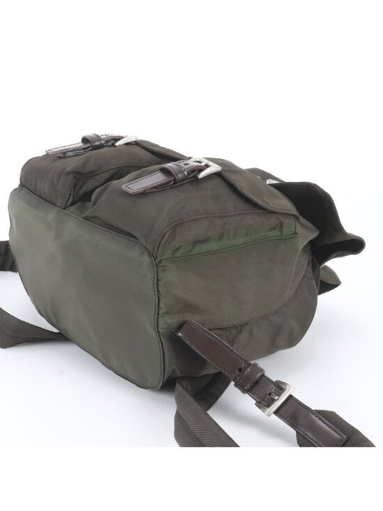 Prada White Tessuto Nylon Triangle Logo Leather Backpack main image 8